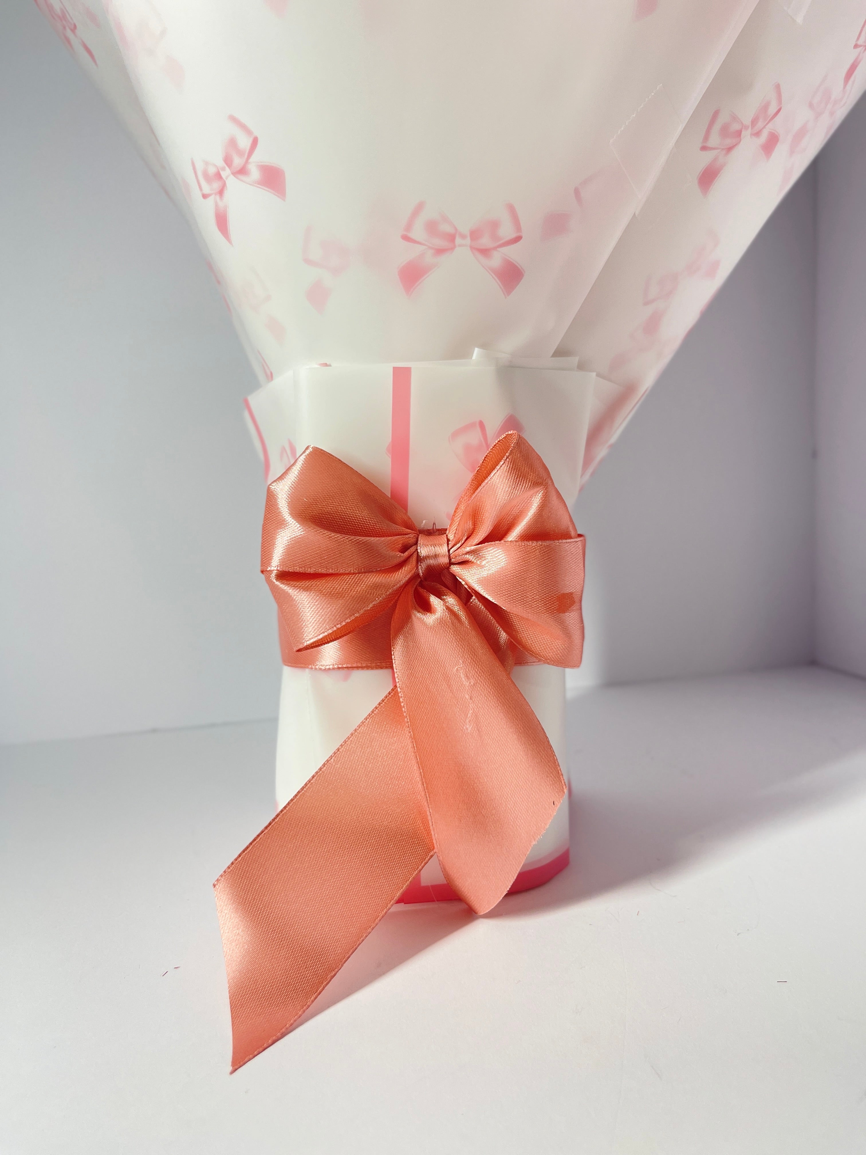 Handmade Satin Ribbon Rose Bouquet - Rose Gold & Cream (32-Rose)