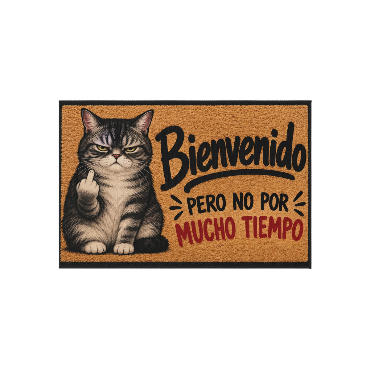 Bienvenido Pero No Por Mucho Tiempo Cat Outdoor Rug