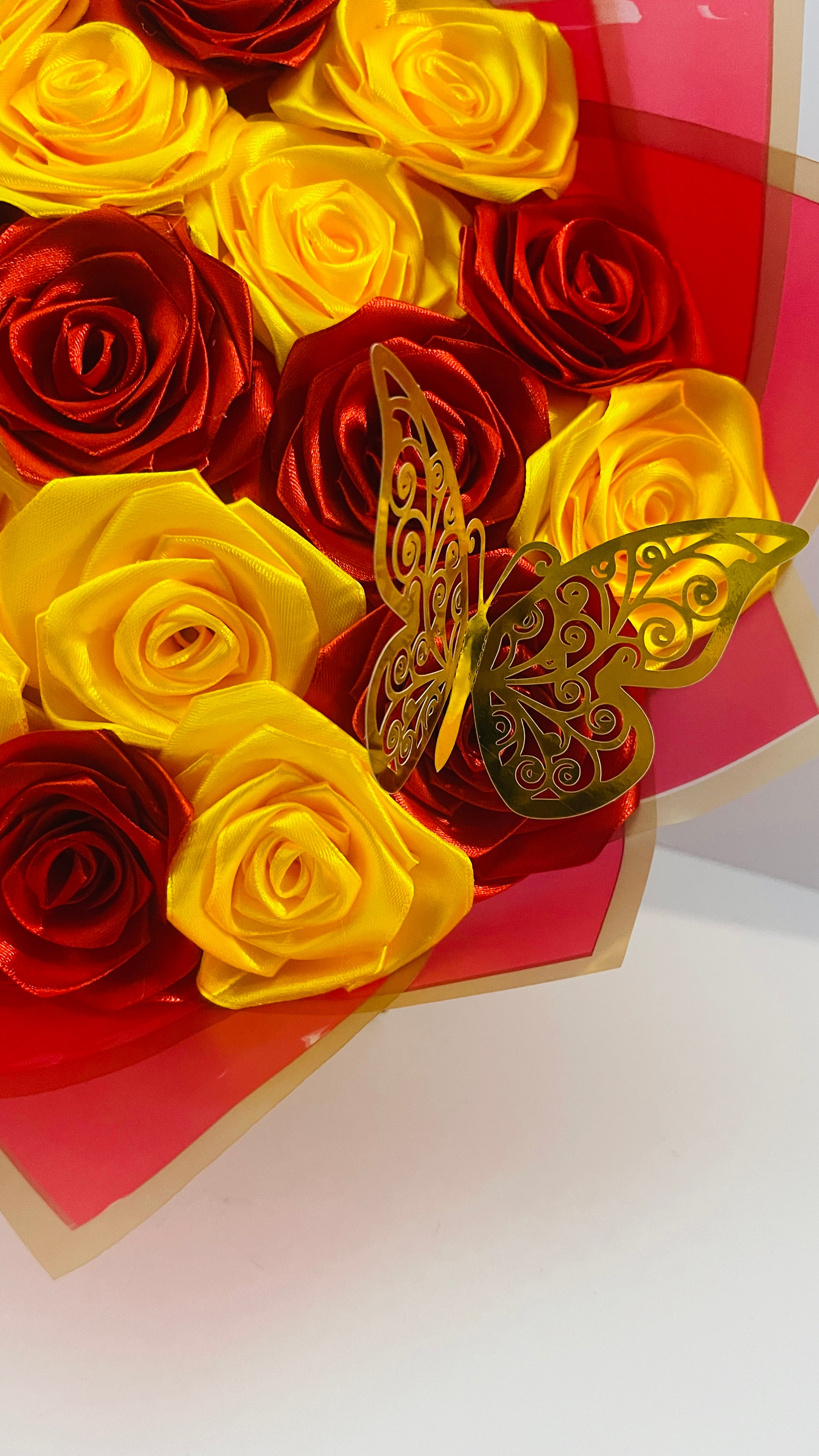 Radiant Sunrise - Hand-Folded Ribbon Bouquet (19 Stems)