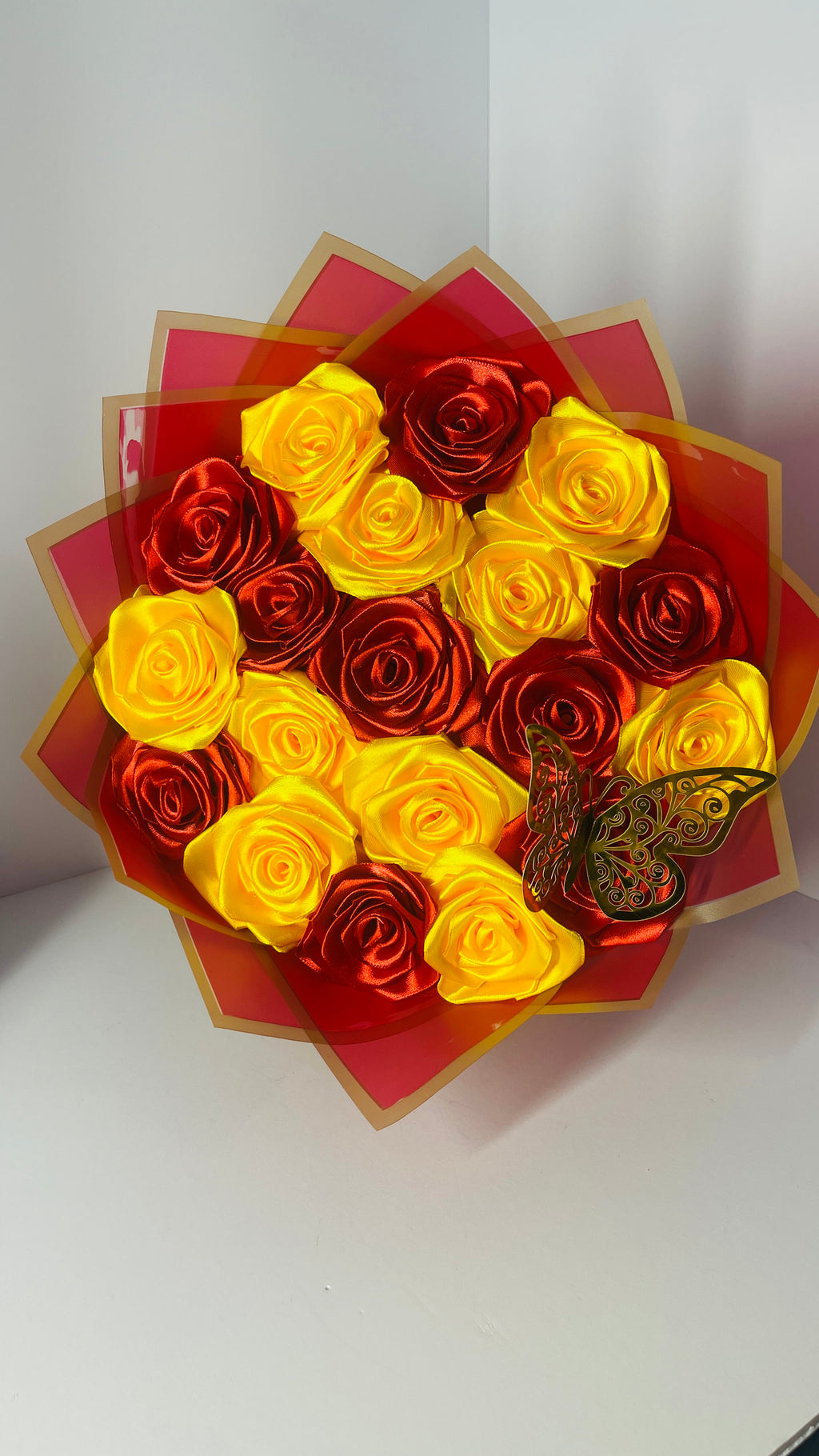 Radiant Sunrise - Hand-Folded Ribbon Bouquet (19 Stems)