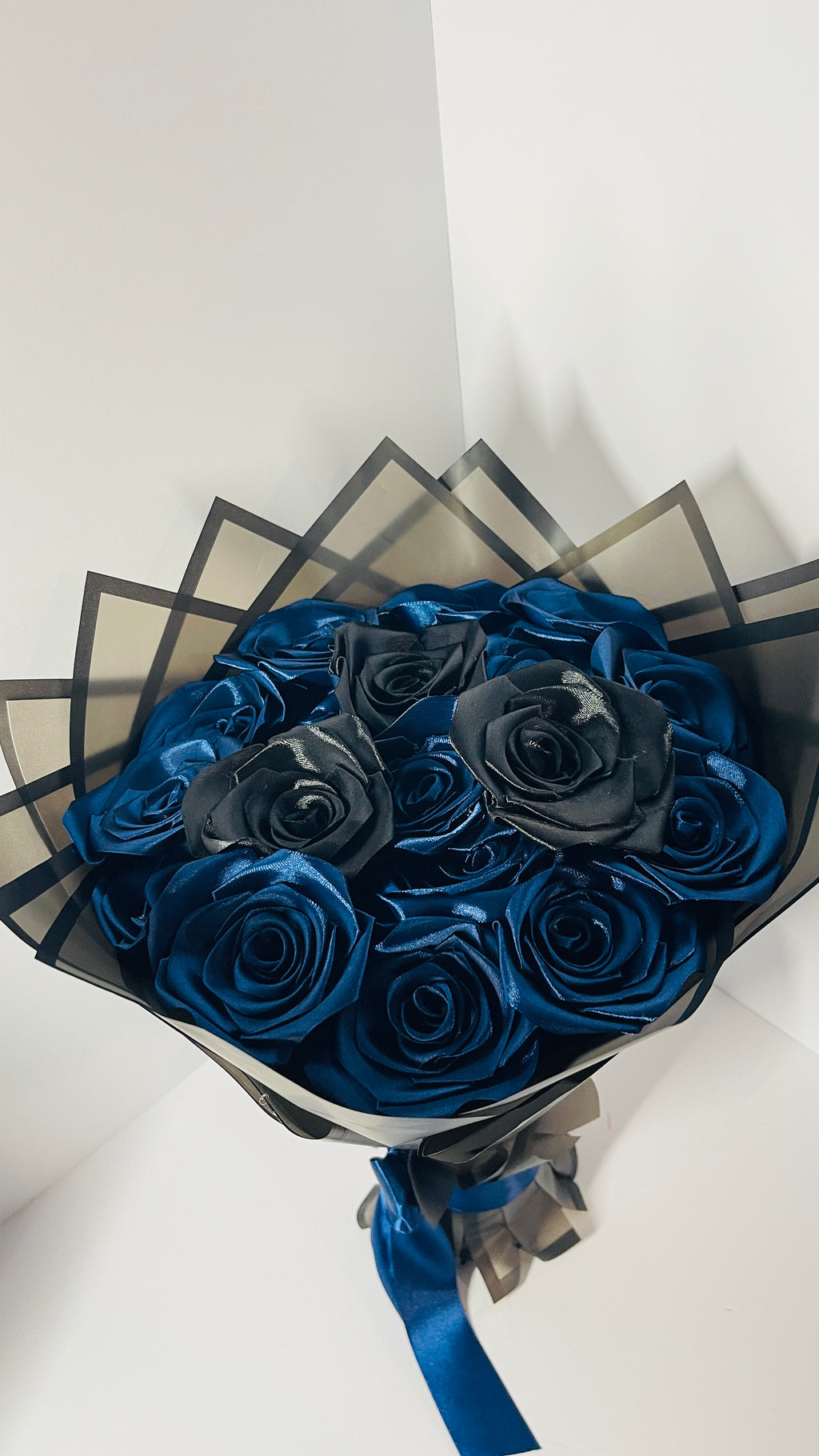 "Midnight" Artisan Satin Rose Bouquet
