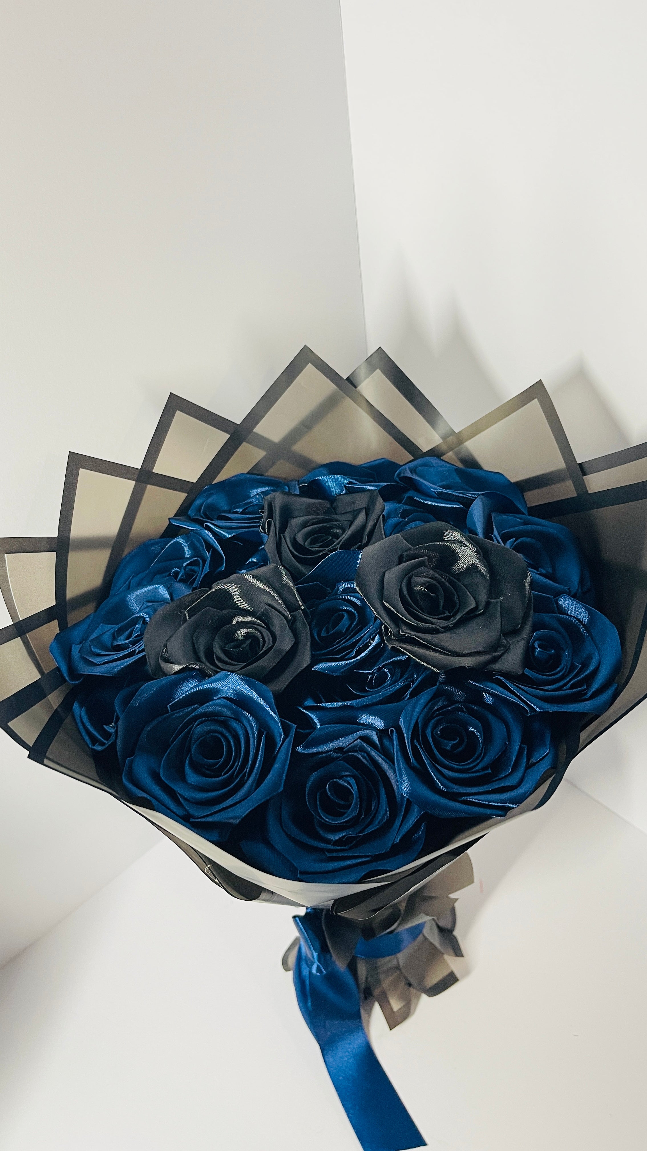"Midnight" Artisan Satin Rose Bouquet