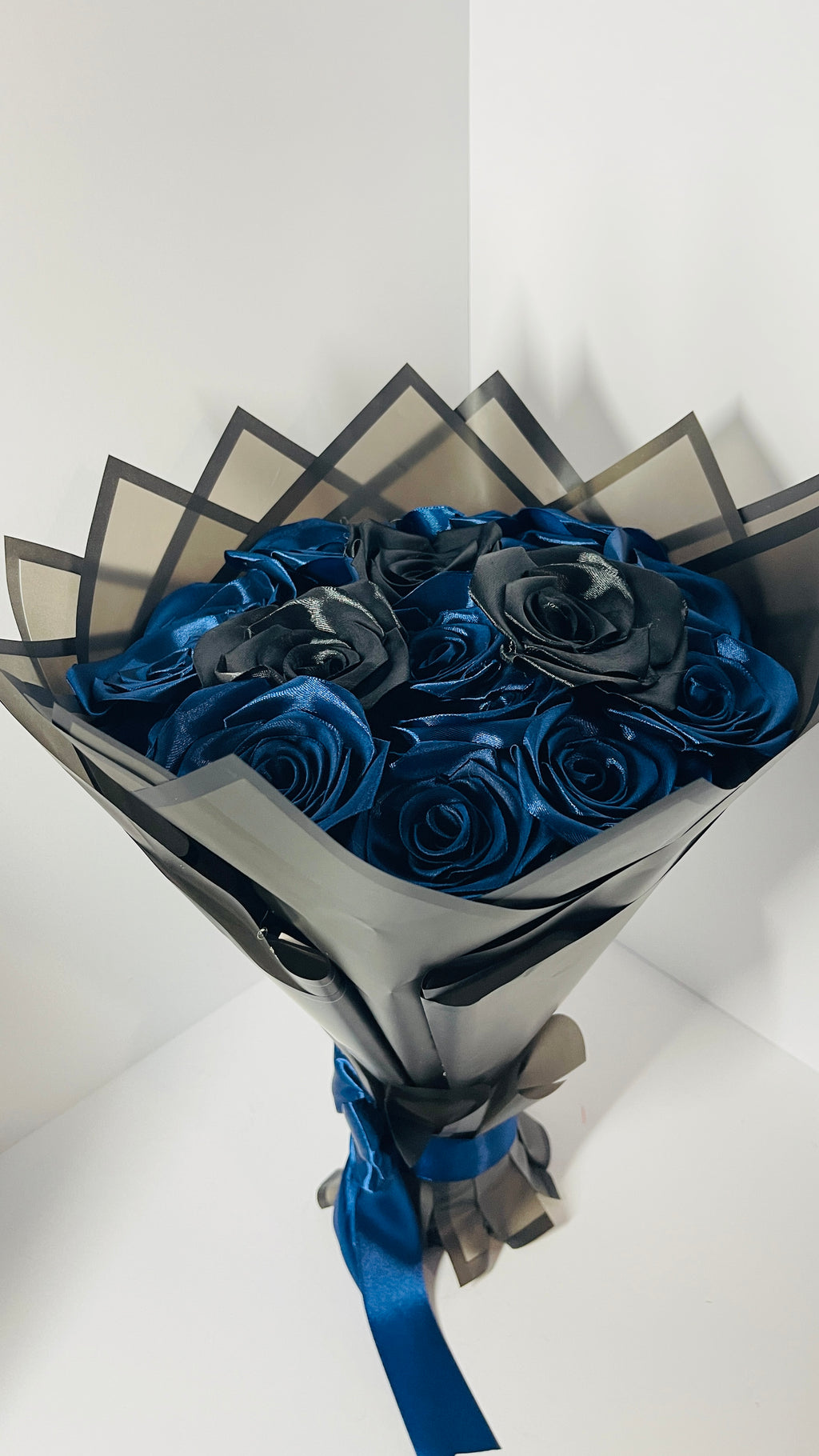 "Midnight" Artisan Satin Rose Bouquet