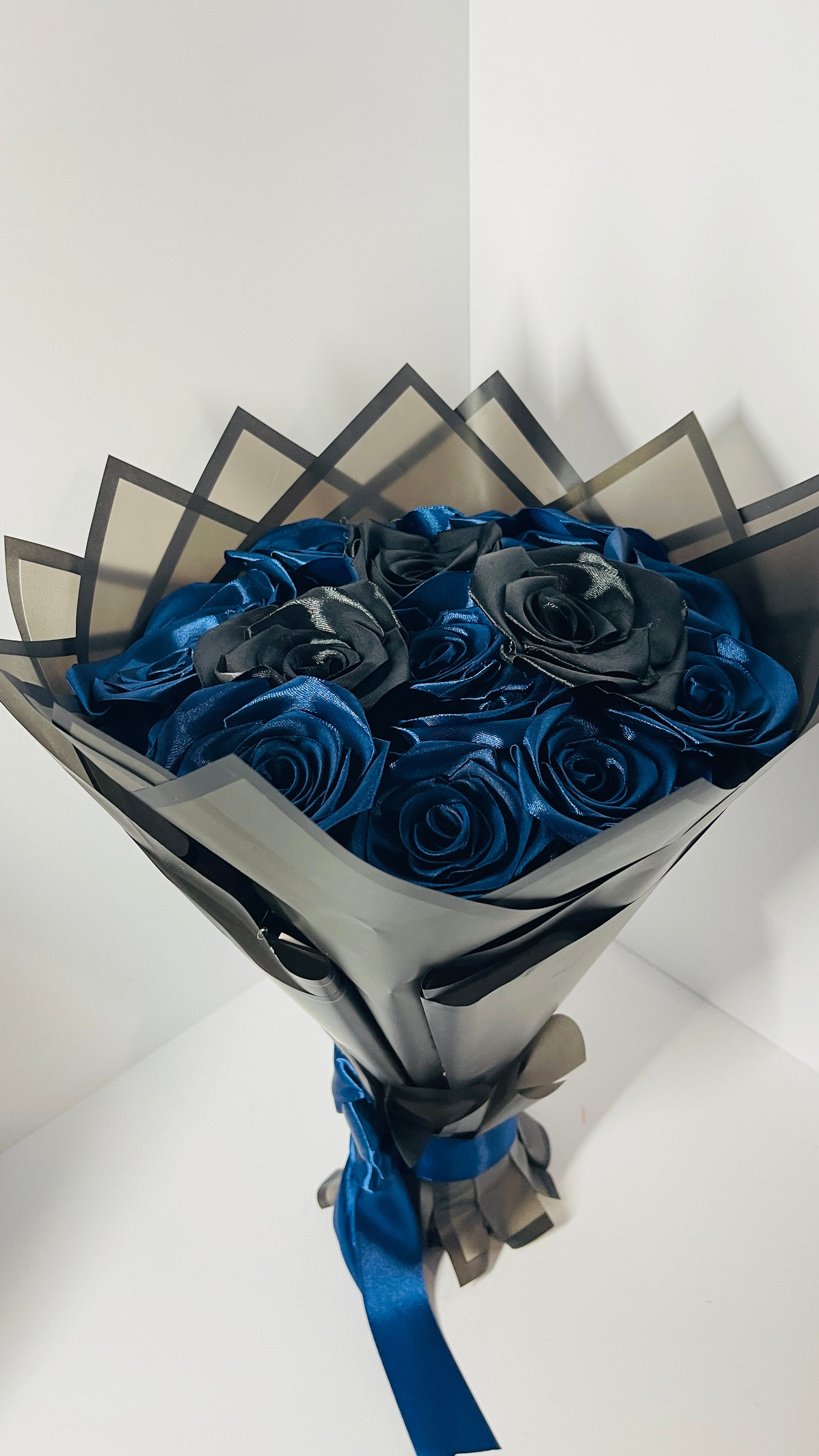 "Midnight" Artisan Satin Rose Bouquet