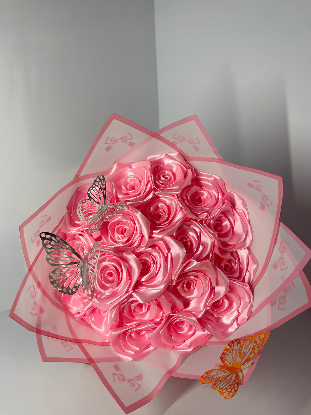 Pink Satin Rose Eternal Bouquet