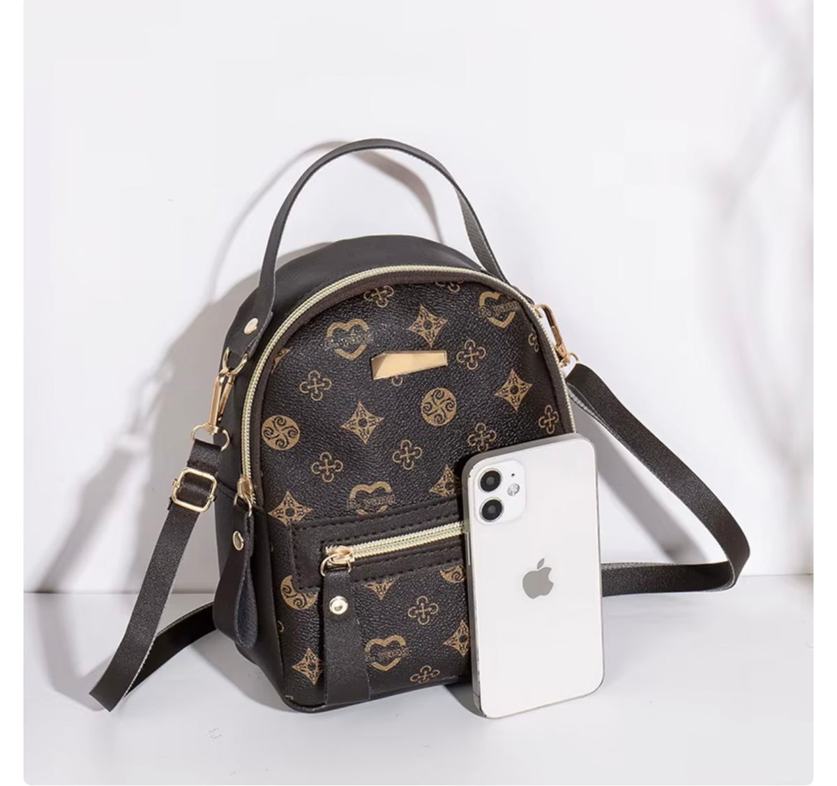 Mini Faux Leather Backpack | Mochila con Correa