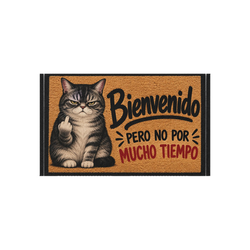 Bienvenido Pero No Por Mucho Tiempo Cat Outdoor Rug