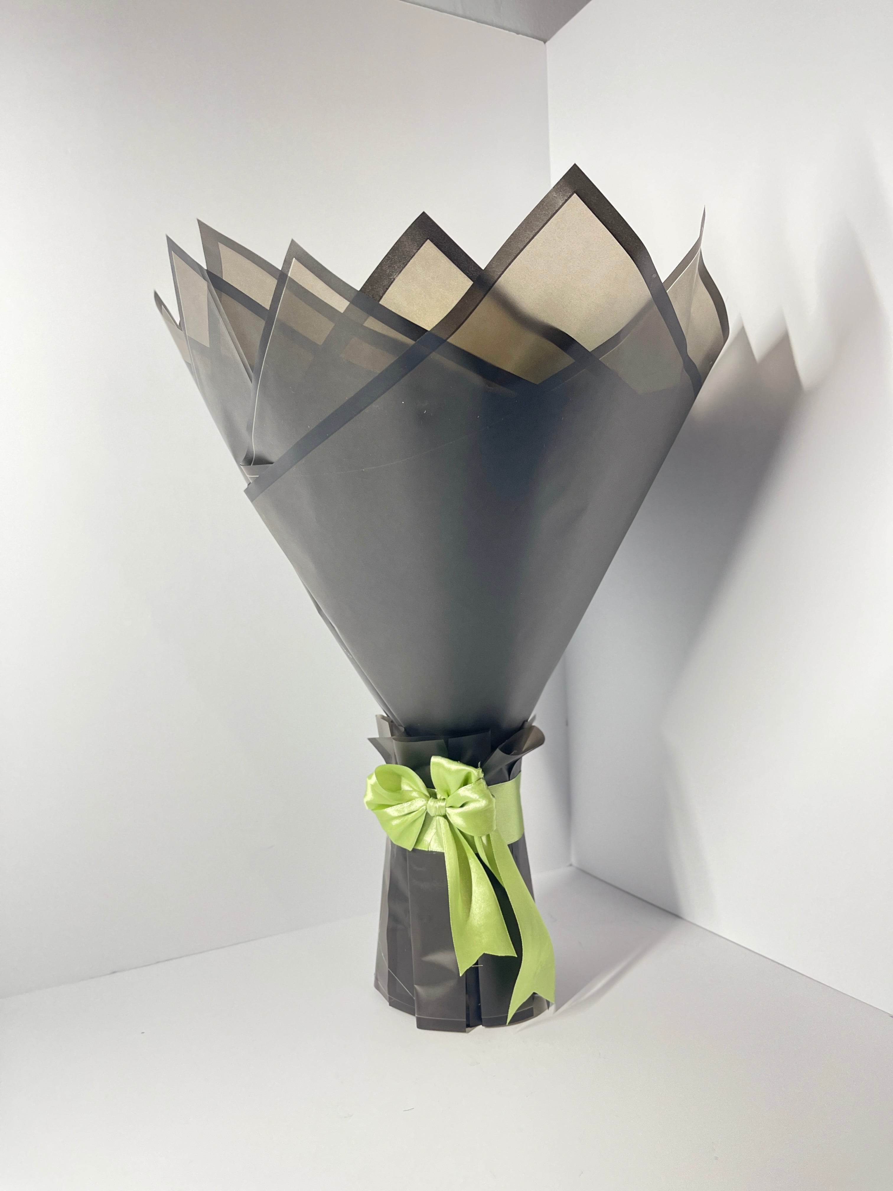 Luxury Satin Rose Bouquet – Sage Green & Cream Edition (34-Rose)