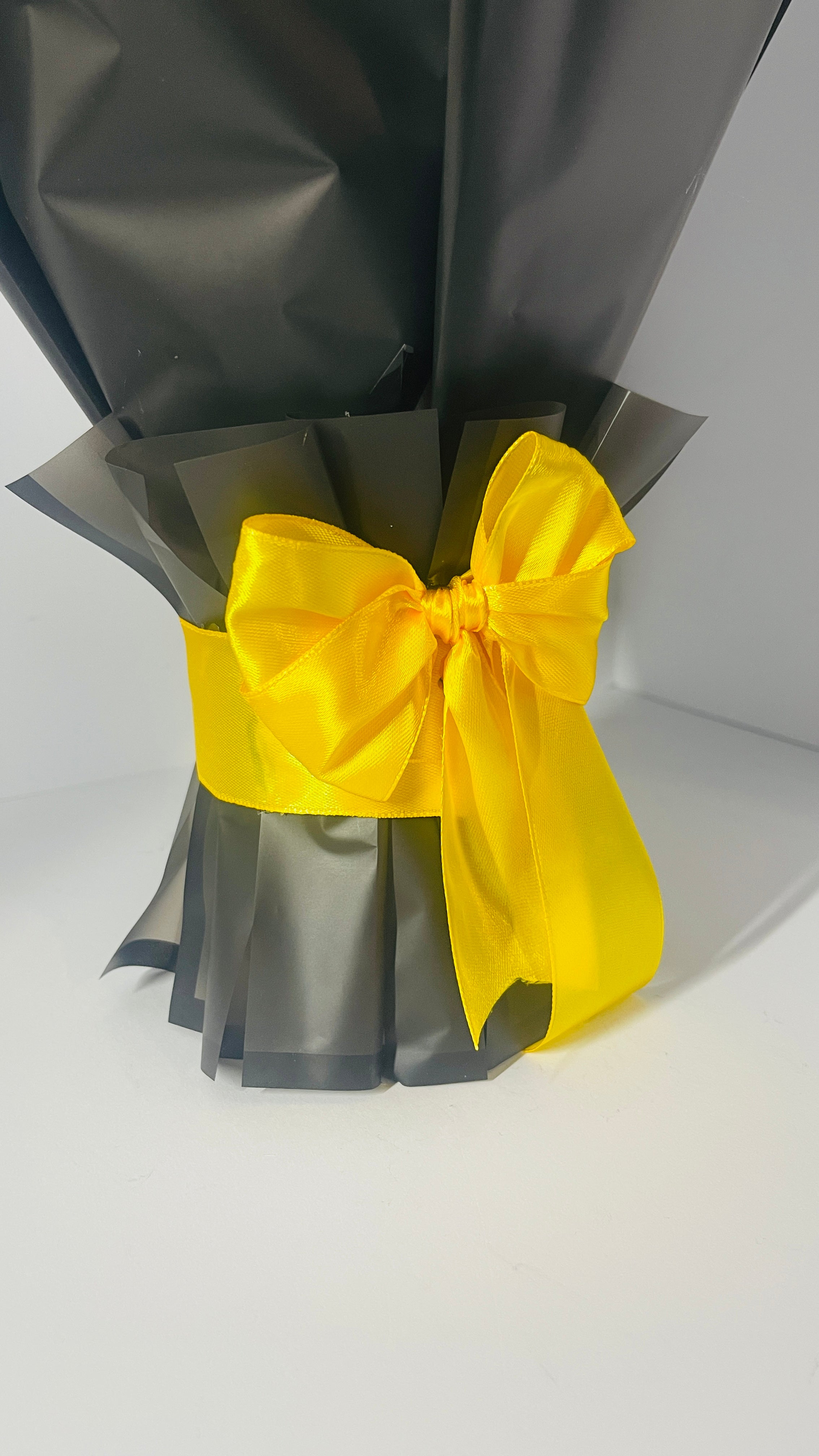 Handmade Satin Rose Bouquet – Elegant Red & Yellow Design 30-steams