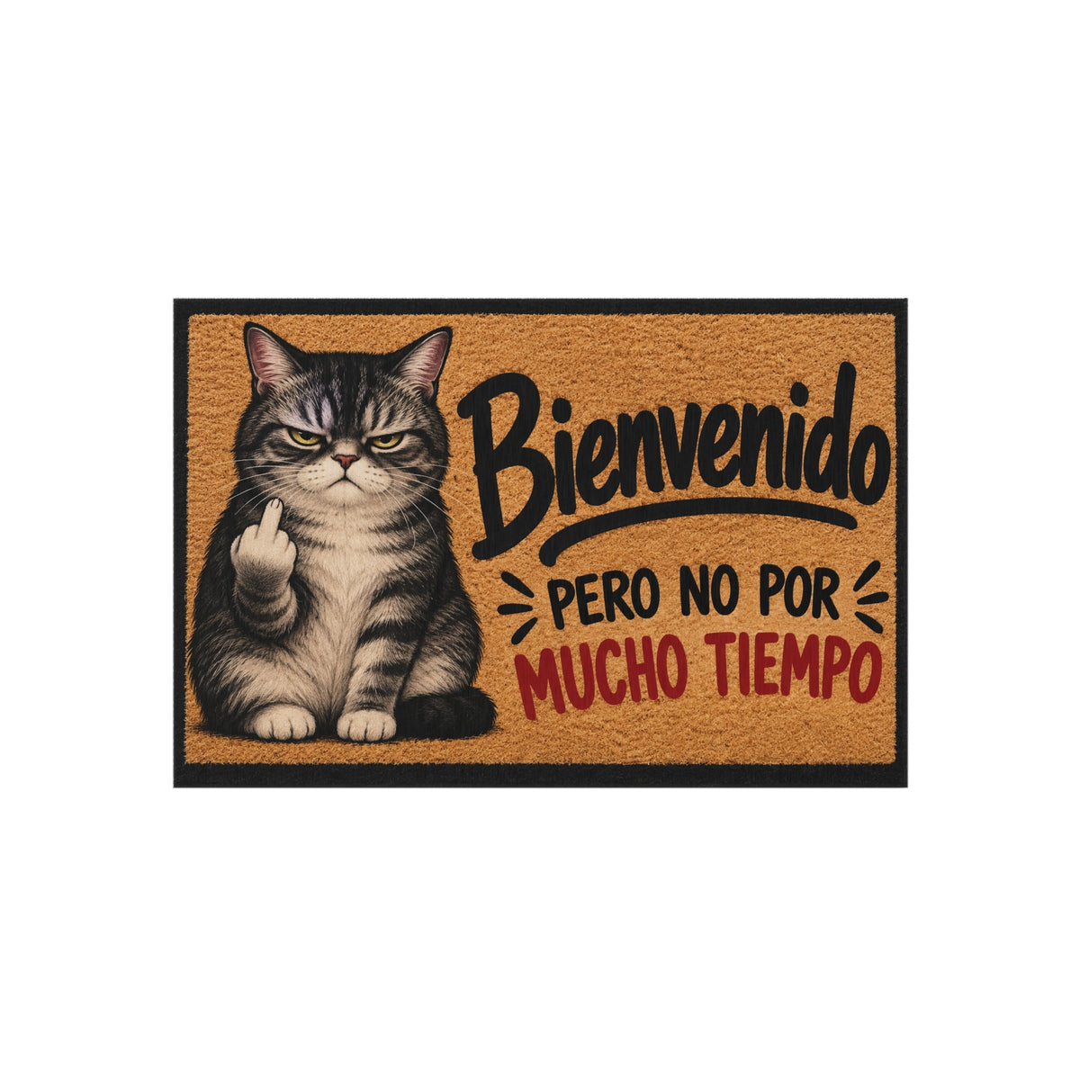 Bienvenido Pero No Por Mucho Tiempo Cat Outdoor Rug