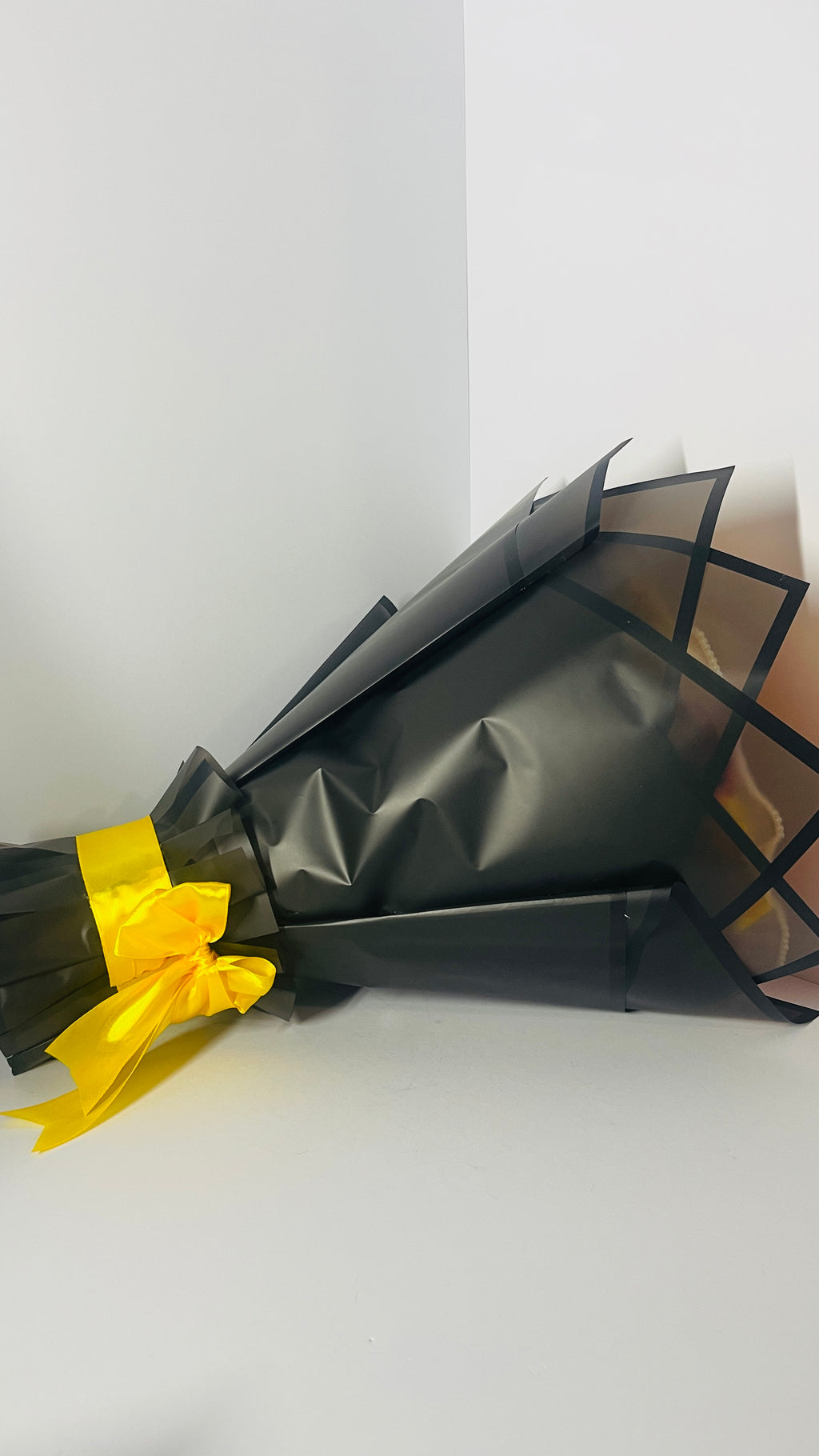 Handmade Satin Rose Bouquet – Elegant Red & Yellow Design 30-steams