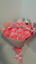 "Eres mi lugar favorito" Hello Kitty Satin Ribbon Rose Bouquet - Handmade Keepsake Gift