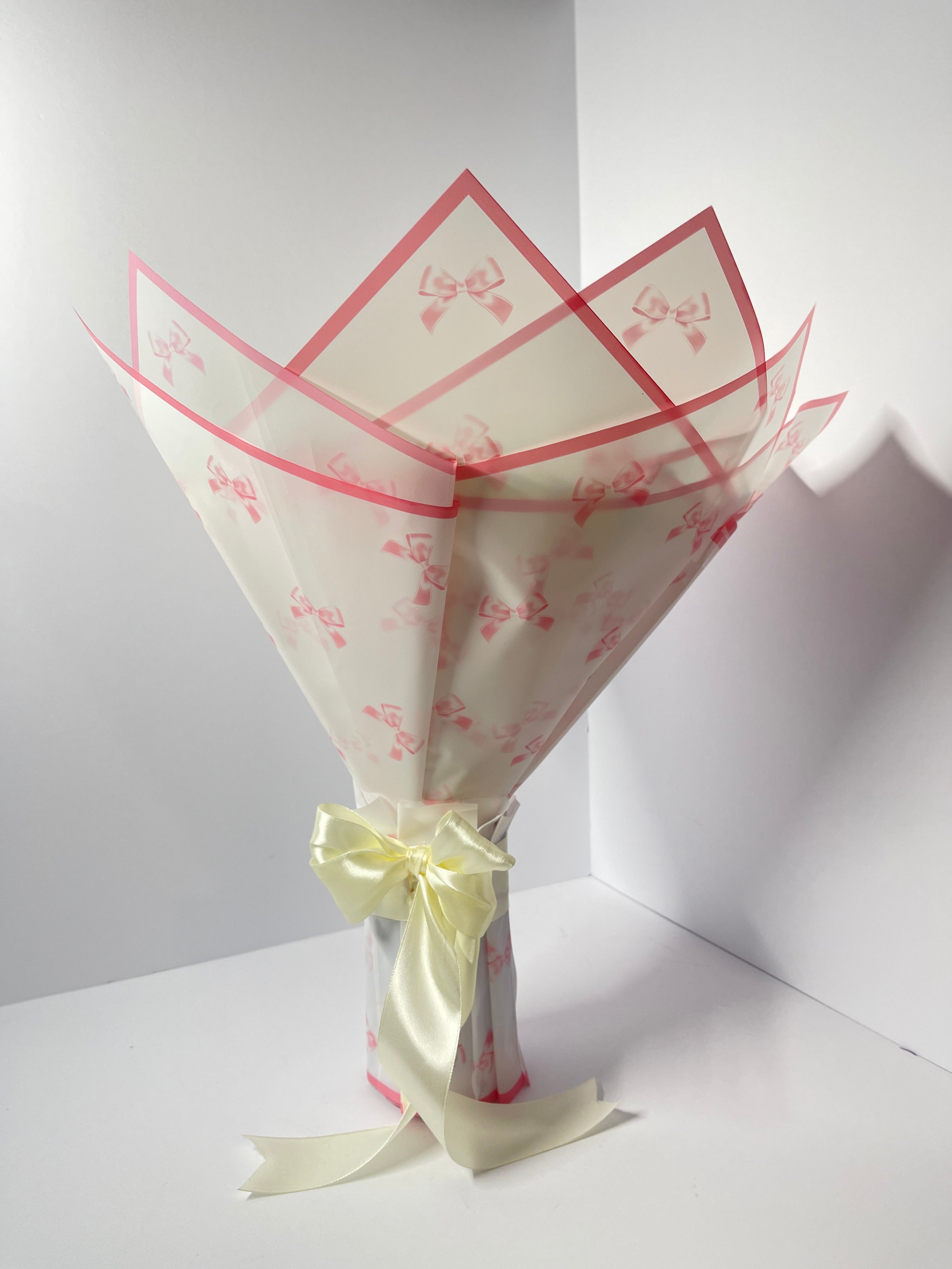 Eternal Rose Satin Ribbon Bouquet - Cream & Rose Gold with Butterflies