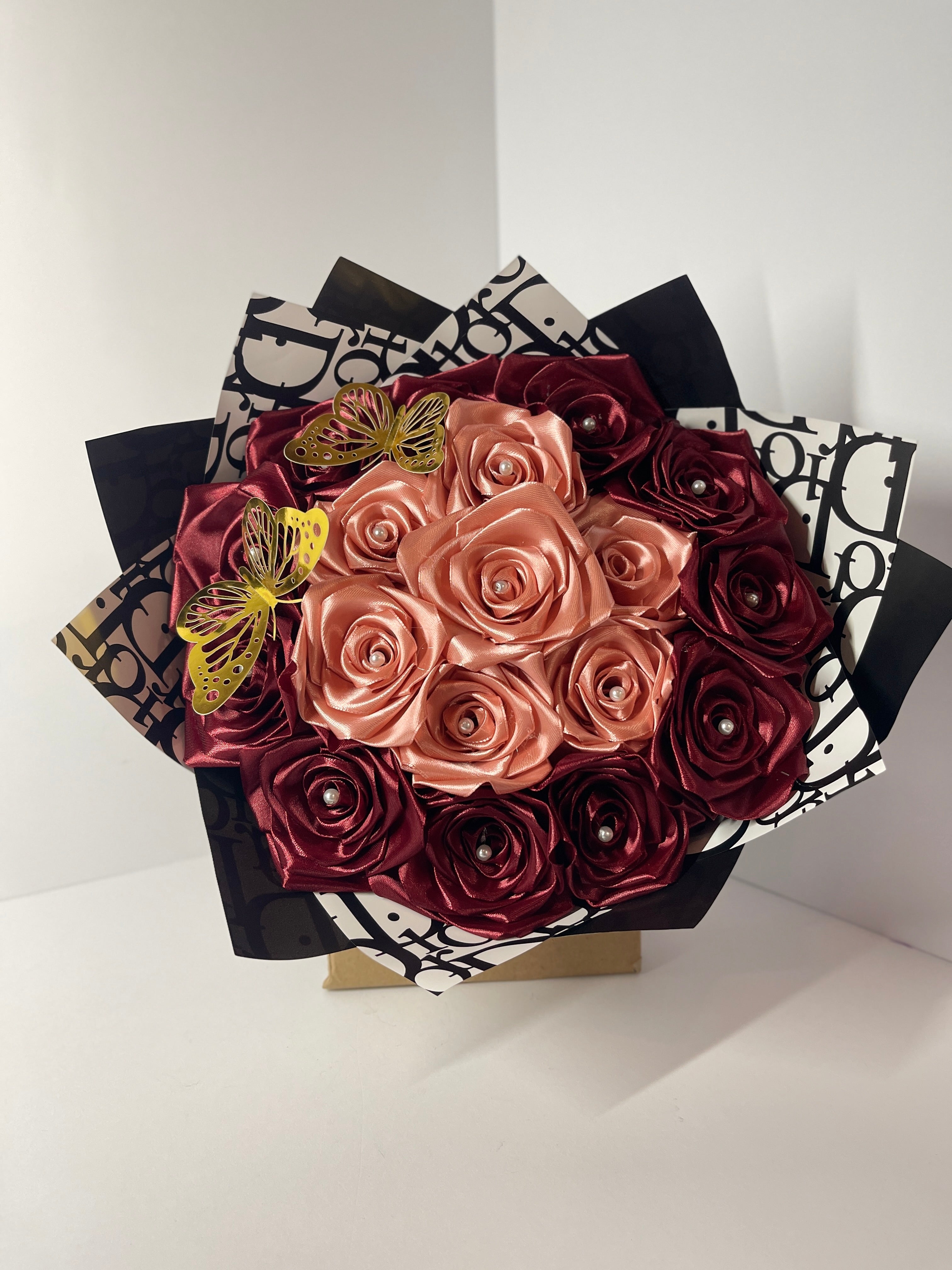 "Elegance Ribbon Rose Bouquet | Handcrafted Luxury Satin Gift for Special Occasions"