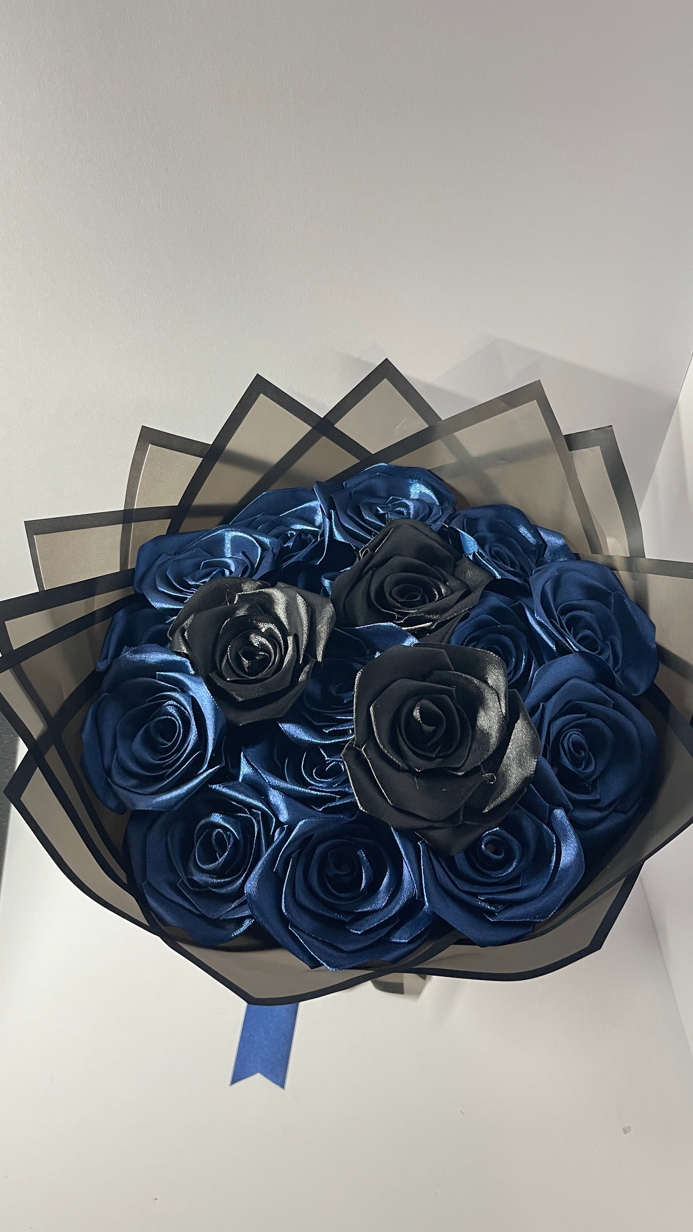 "Midnight" Artisan Satin Rose Bouquet