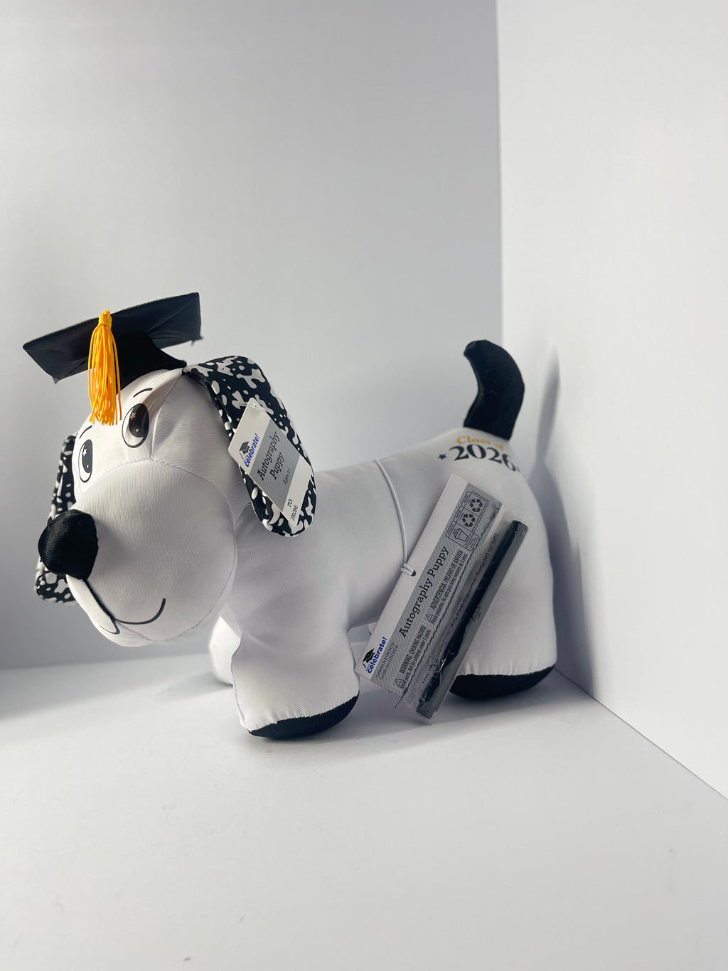 Class of 2026 graduation puppy plush with pen