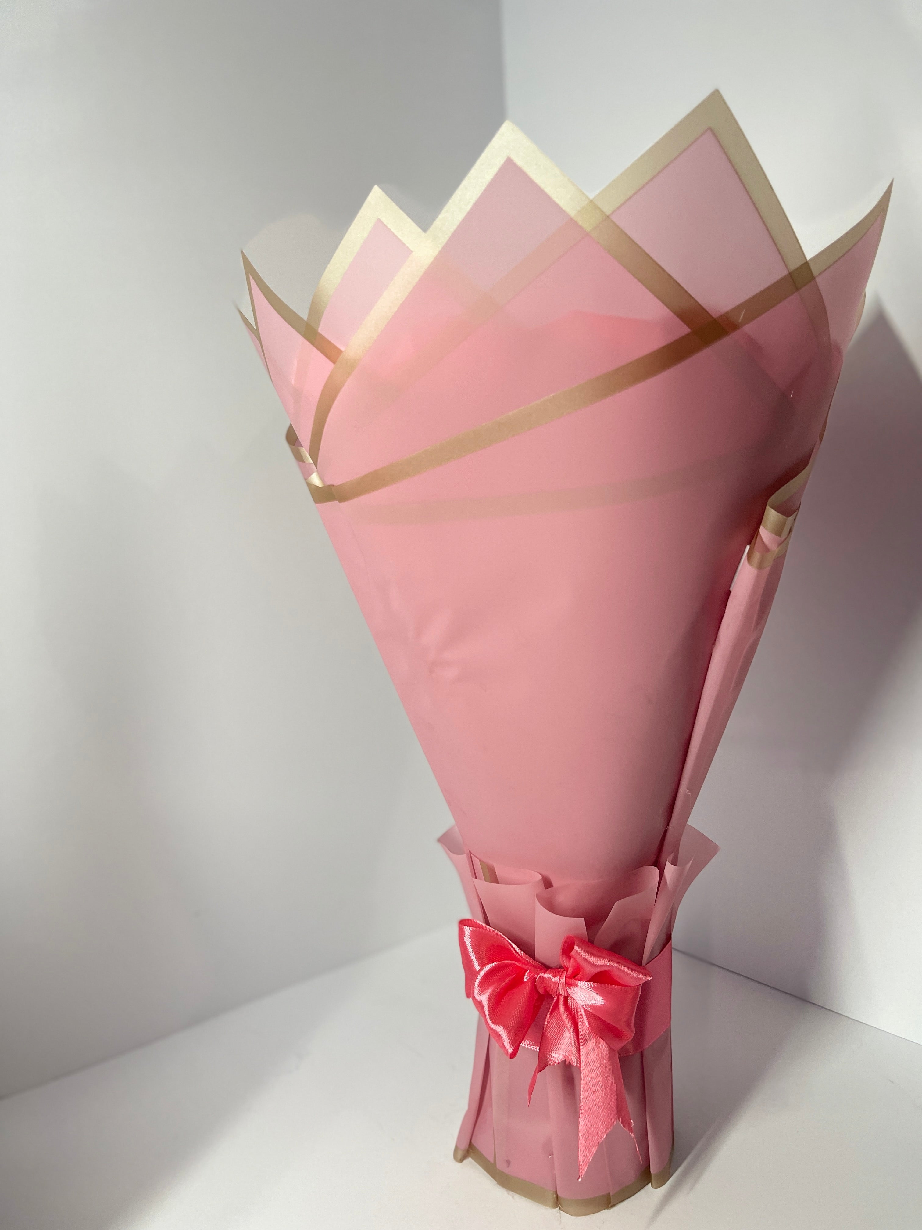 Handcrafted Satin Ribbon Rose Bouquet - Princess Pink Design with Golden Crown and Butterflies