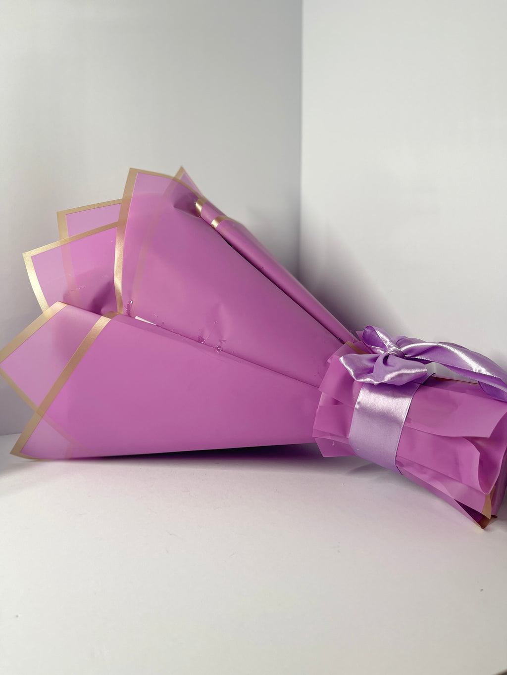 Handcrafted Satin Ribbon Rose Bouquet - Eclectic Maroon and Lavender Mix with Golden Butterfly