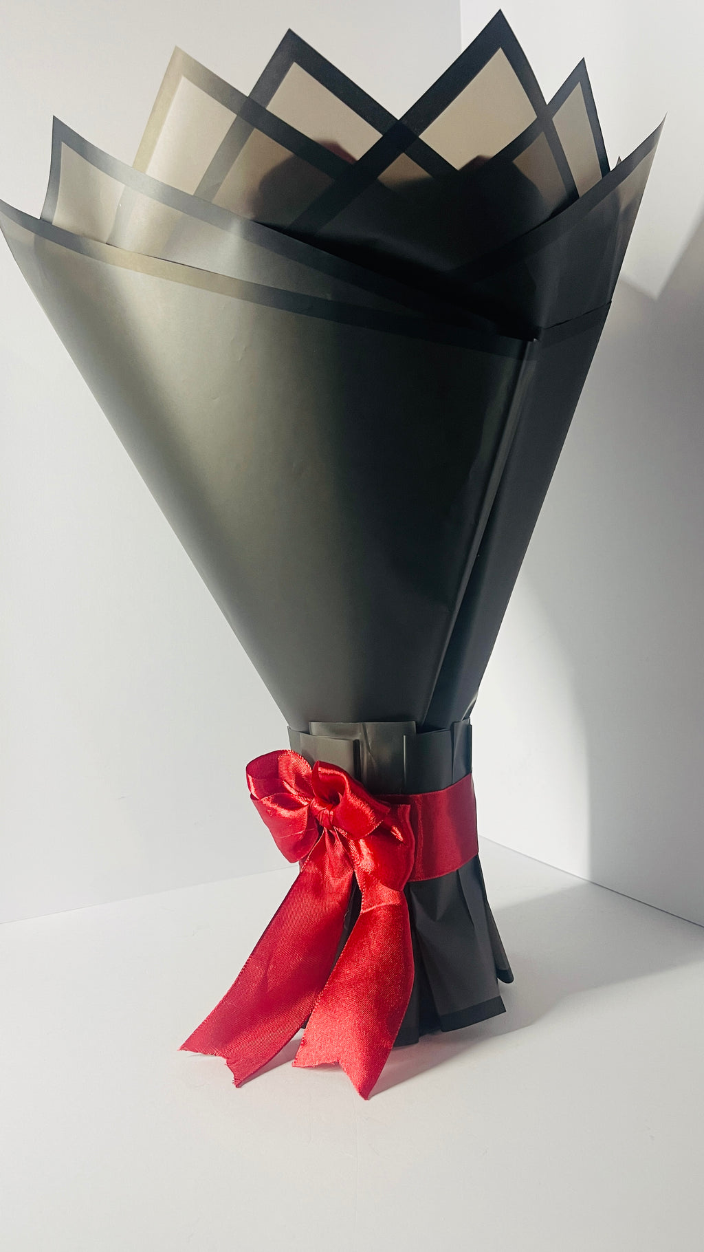 Elegant Ribbon Sunflower & Rose Bouquet (18-Stem) – Premium Handcrafted Satin Arrangement