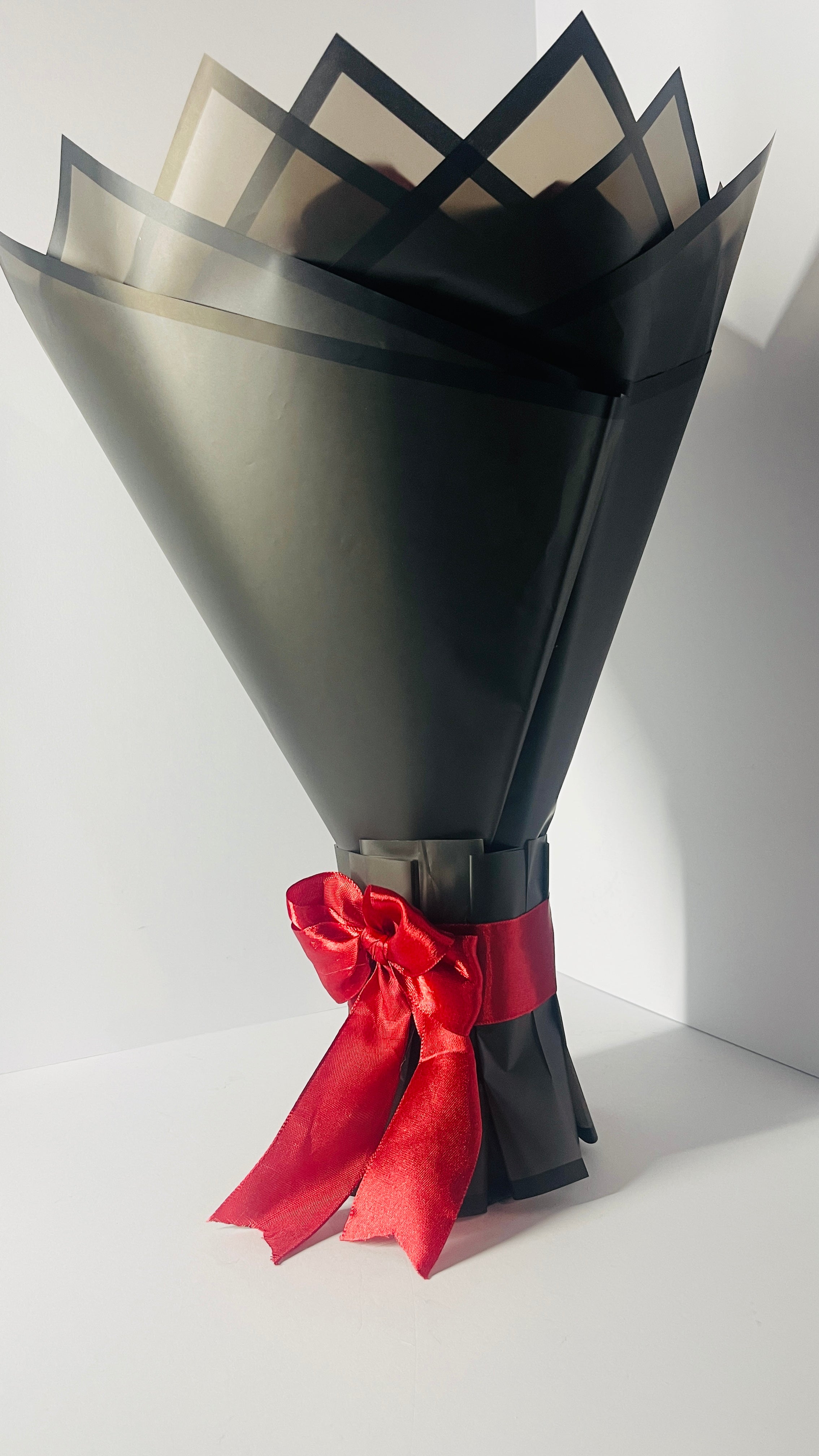 Elegant Ribbon Sunflower & Rose Bouquet (18-Stem) – Premium Handcrafted Satin Arrangement