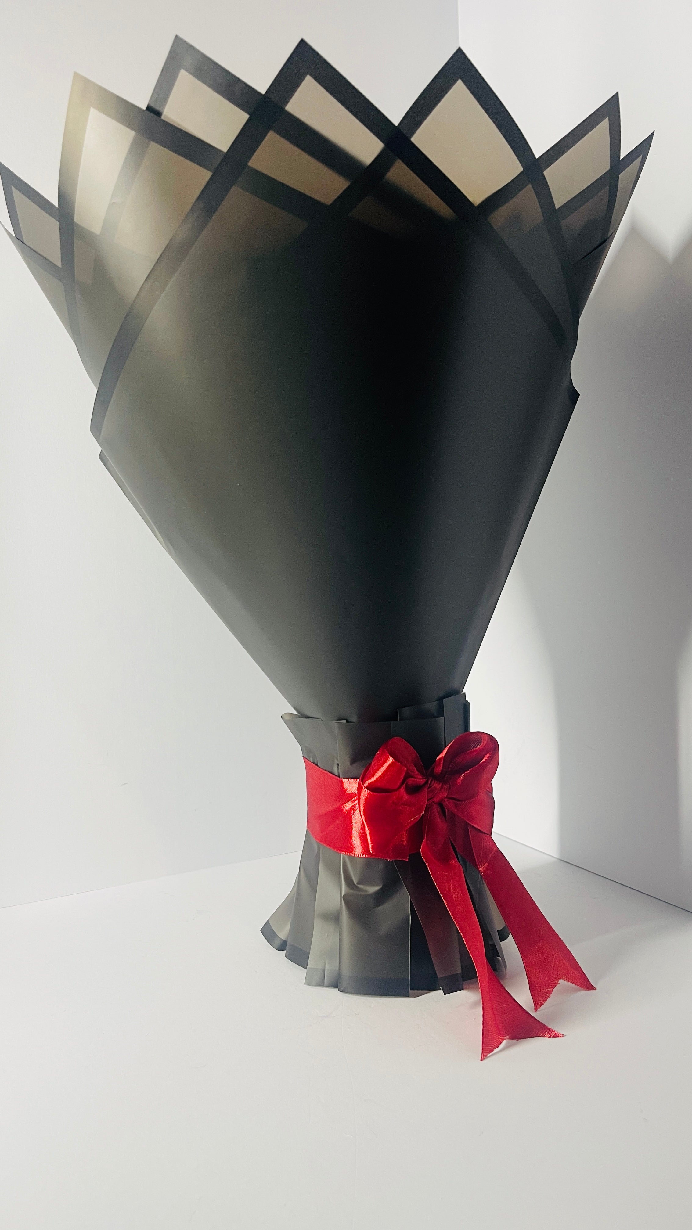 Elegant Ribbon Sunflower & Rose Bouquet (18-Stem) – Premium Handcrafted Satin Arrangement