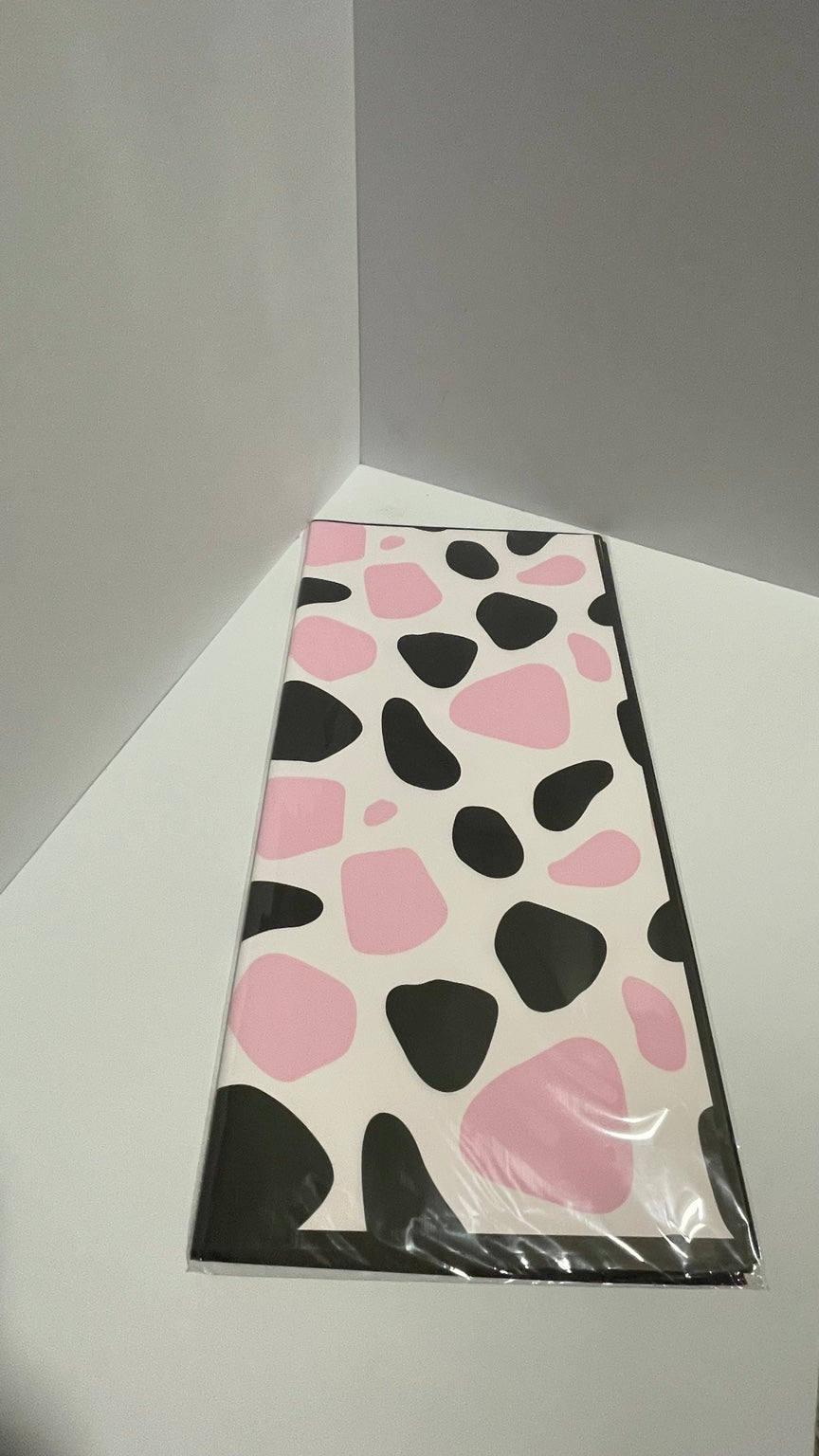 Pink Abstract Print Korean Floral Wrapping Paper – 20 Sheets