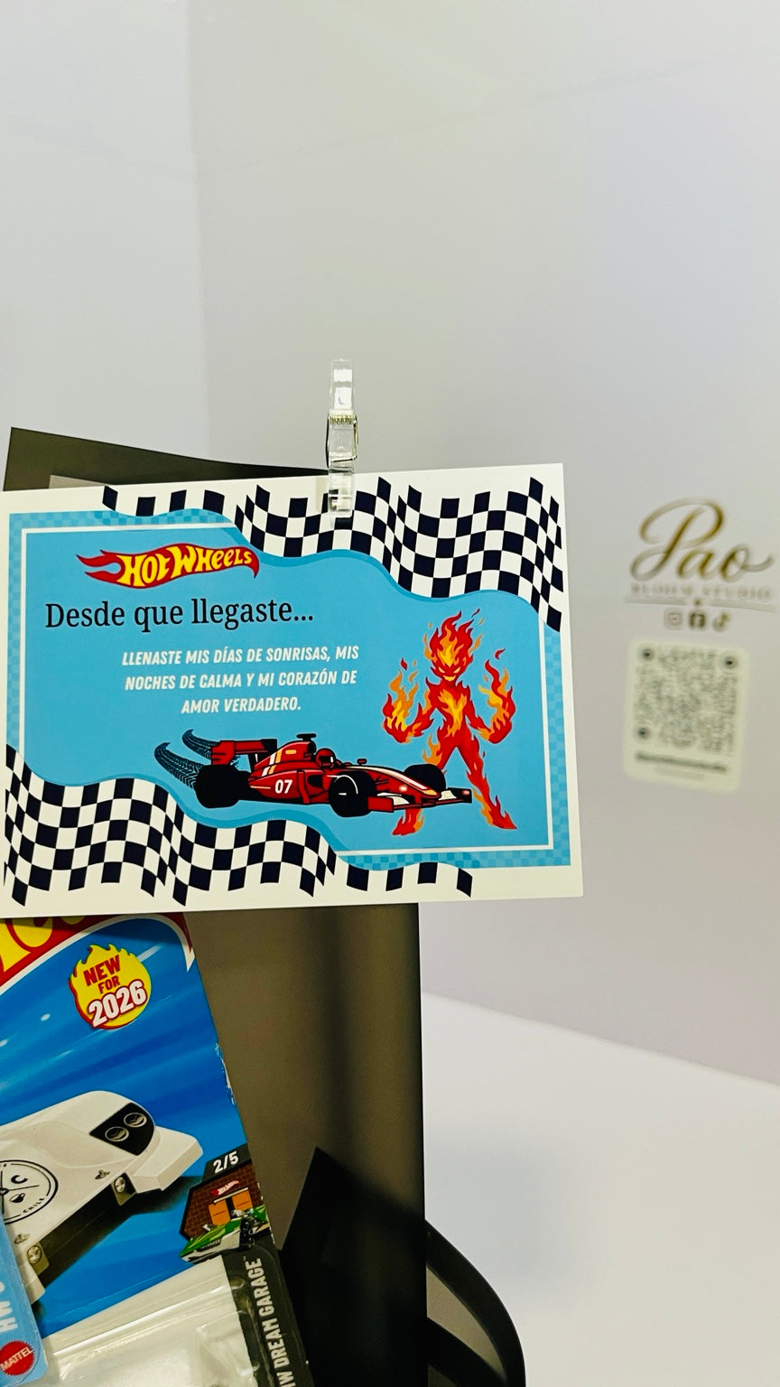 Close-up of decorative message card