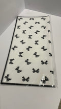 Black Korean Bow Floral Wrapping Paper – 20 Sheets
