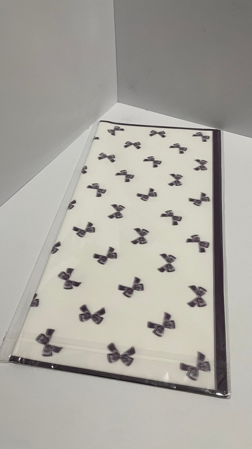 Purple Korean Bow Floral Wrapping Paper – 20 Sheets