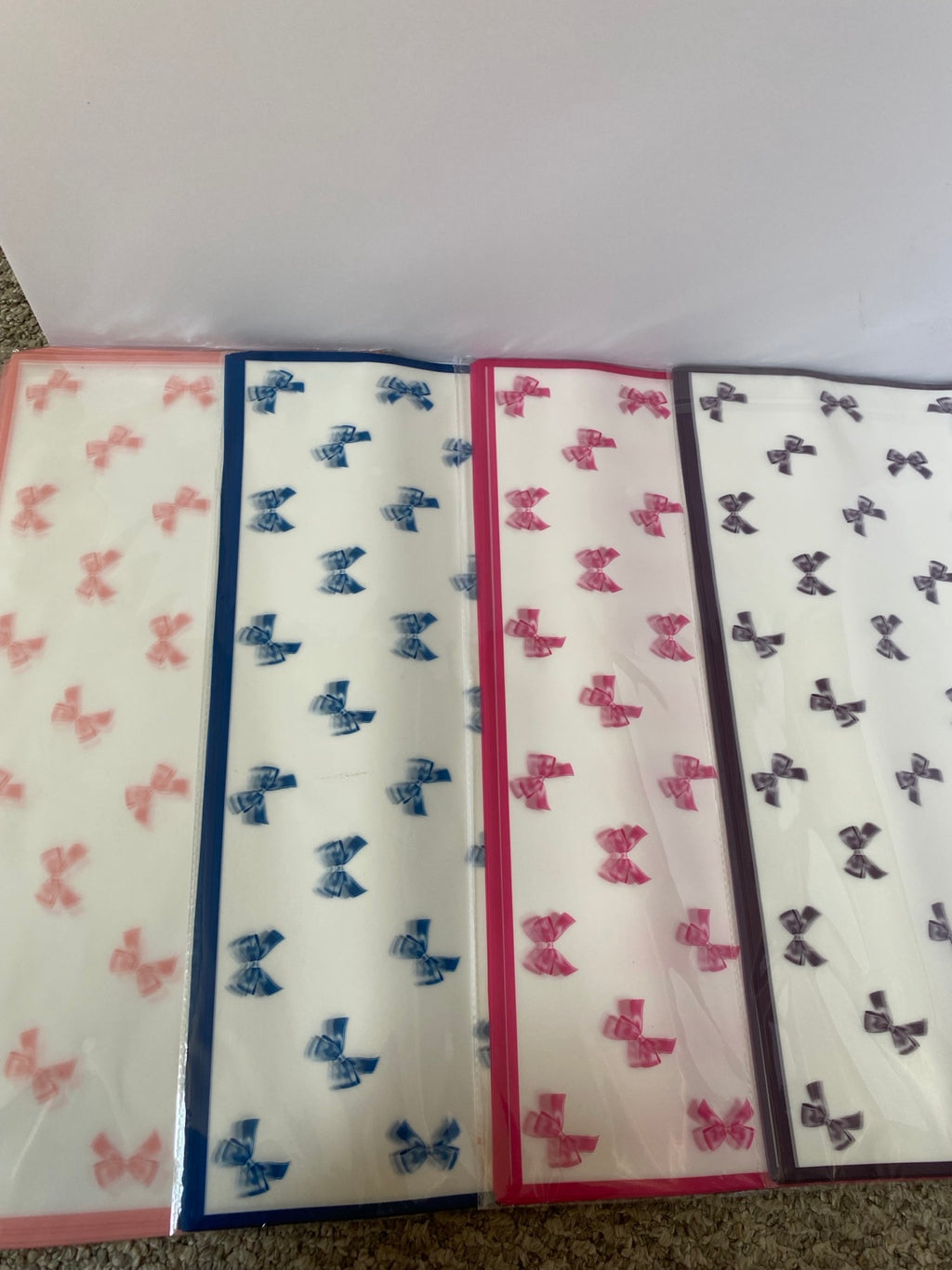 Korean Bow Floral Wrapping Paper – 20 Sheets color assortment