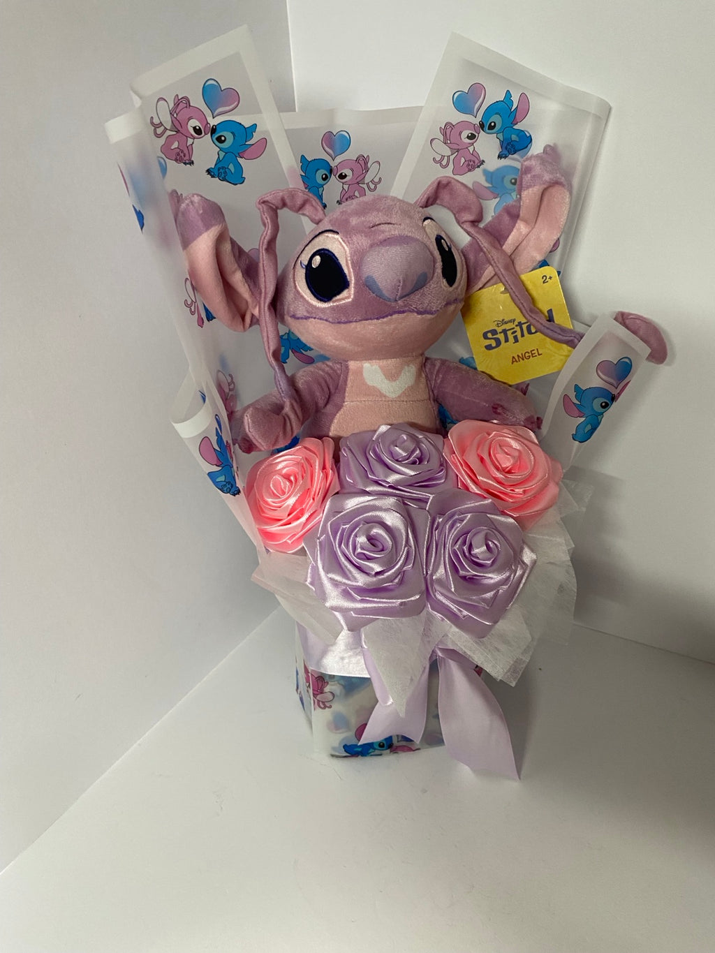 Lavender Sweetheart Keepsake Bouquet angled front view