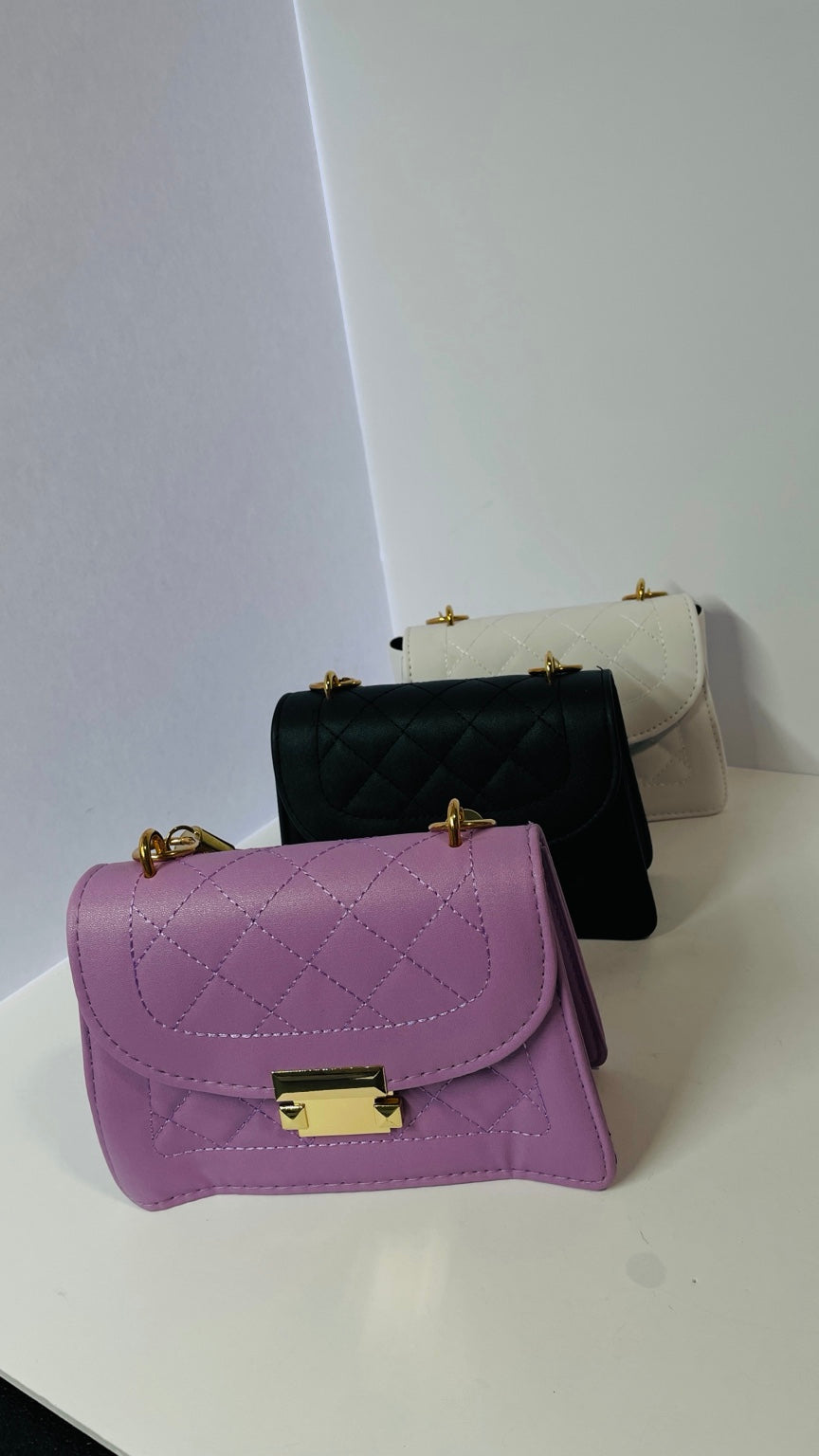 Mini quilted handbag color options