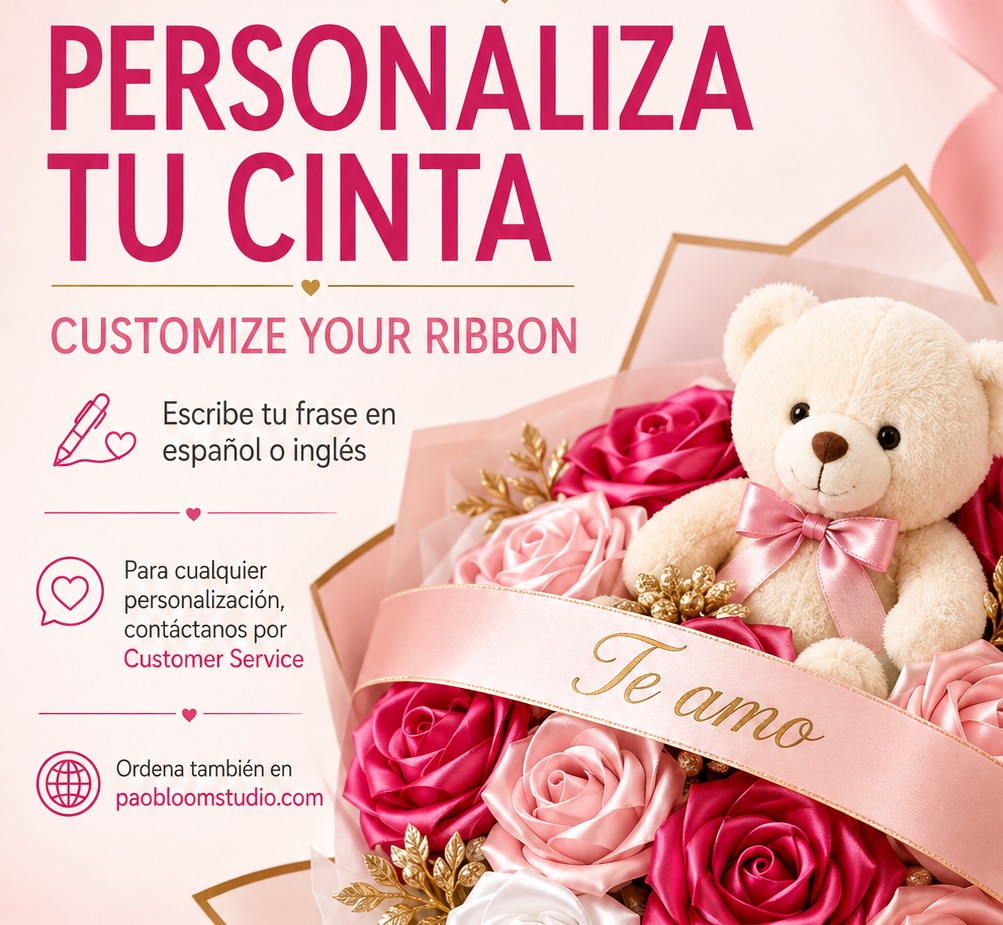 Personaliza tu cinta en español o inglés — Pao Bloom Studio