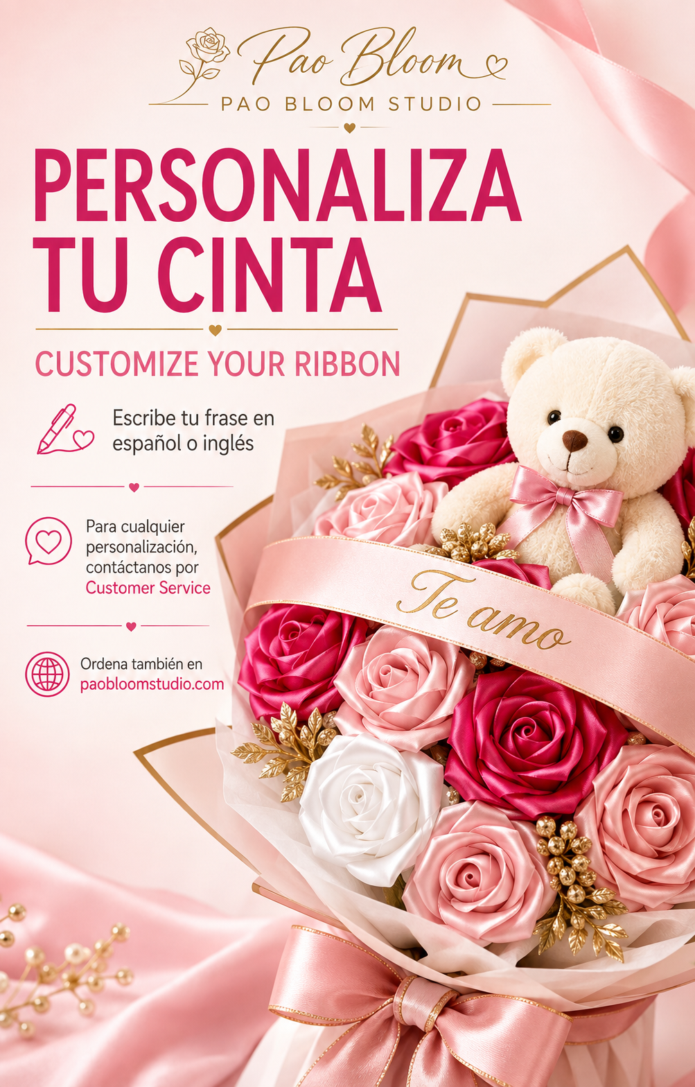 Personaliza tu cinta en español o inglés — Pao Bloom Studio