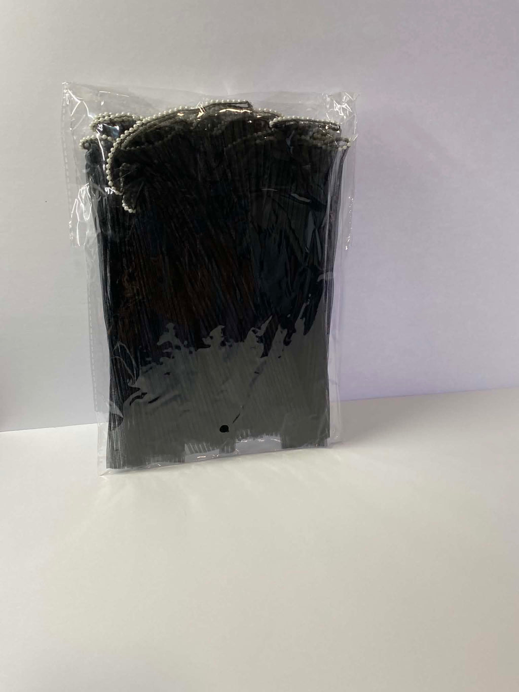 Black pleated organza bouquet wrap with pearl edge