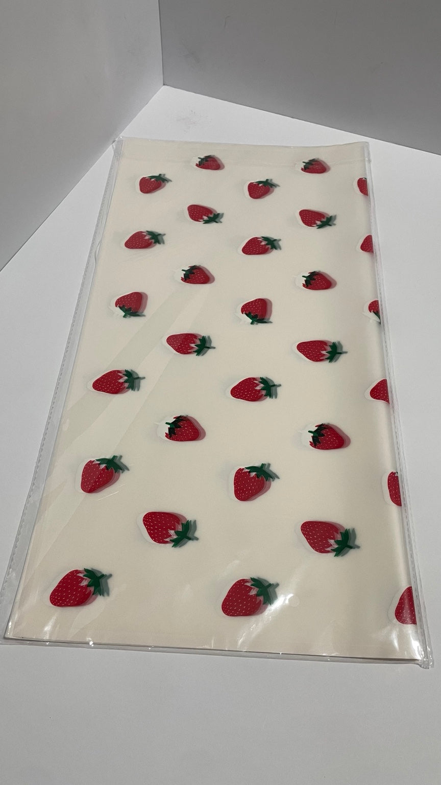 Ivory Korean Strawberry Floral Wrapping Paper – 20 Sheets