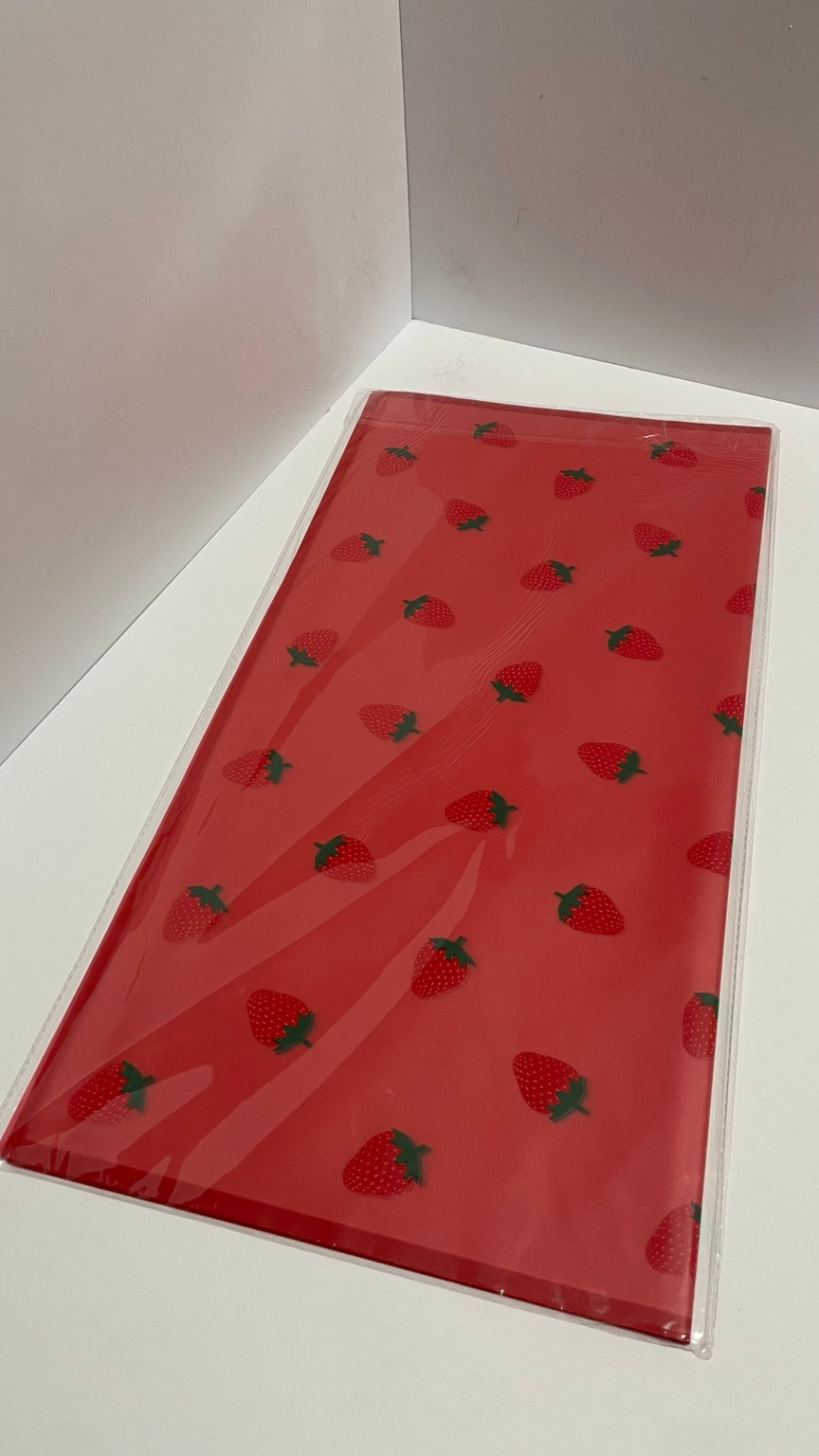 Red Korean Strawberry Floral Wrapping Paper – 20 Sheets
