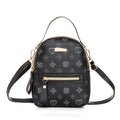 Black and gray women's mini crossbody backpack purse