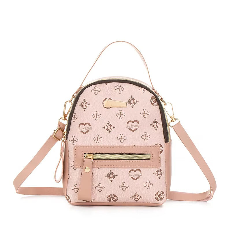 Blush pink women's mini crossbody backpack purse